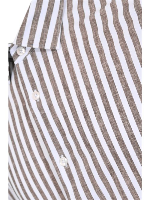 Camicia a righe in lino Brown Archivium Be Uptated | AR24ST22CA NES03 LINEN700